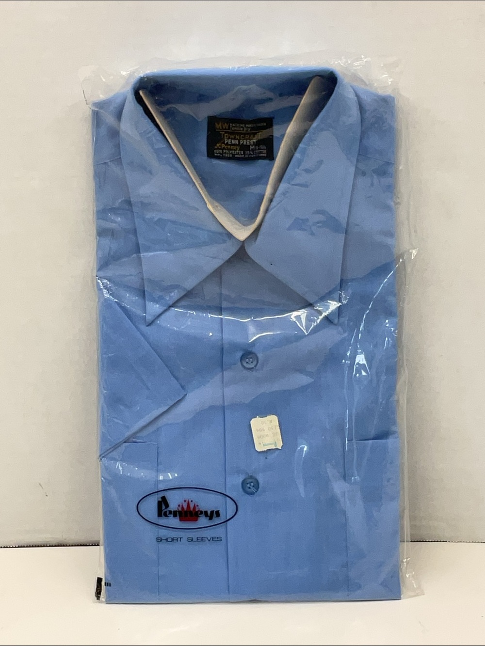 Vintage 1970’s Towncraft by JC Penny Blue Short Sleeve Button-Up Shirt 15-15 1/2